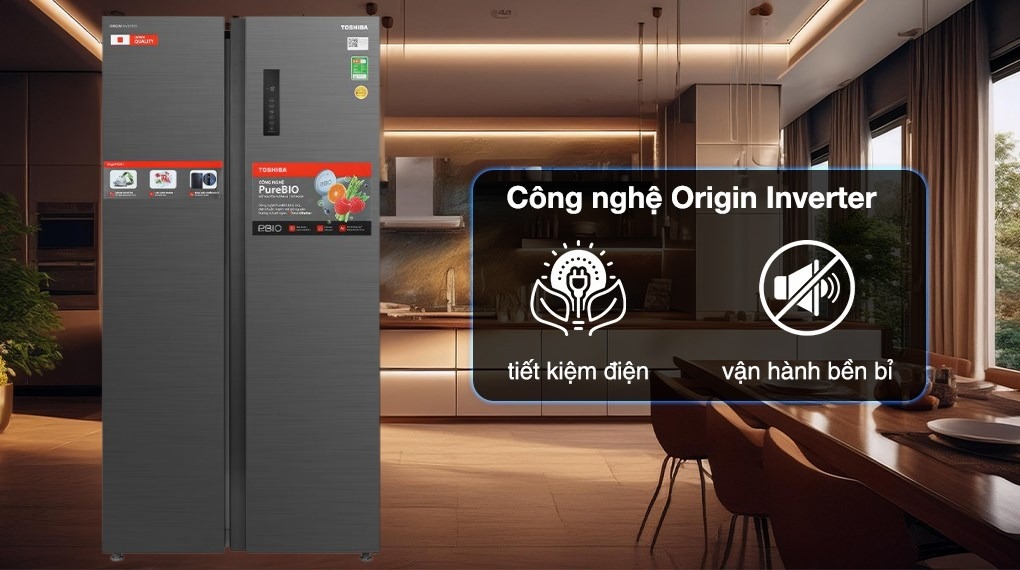 Tu- lanh-To-shi-ba Inverter 555 lit- Side -By -Side GR-RS696WI-PMV -60-AG